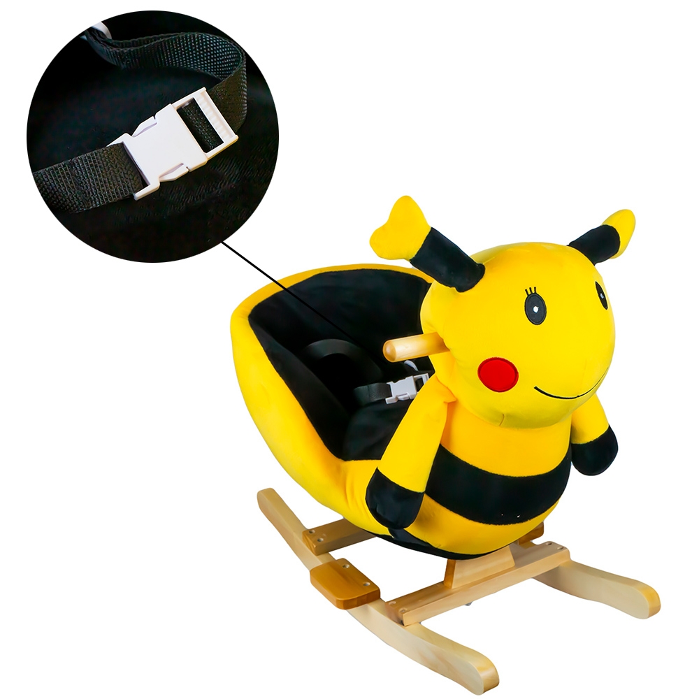 Balansoar pentru bebelusi, Albinuta, lemn + plus, 60x34x45 cm - imagine 6