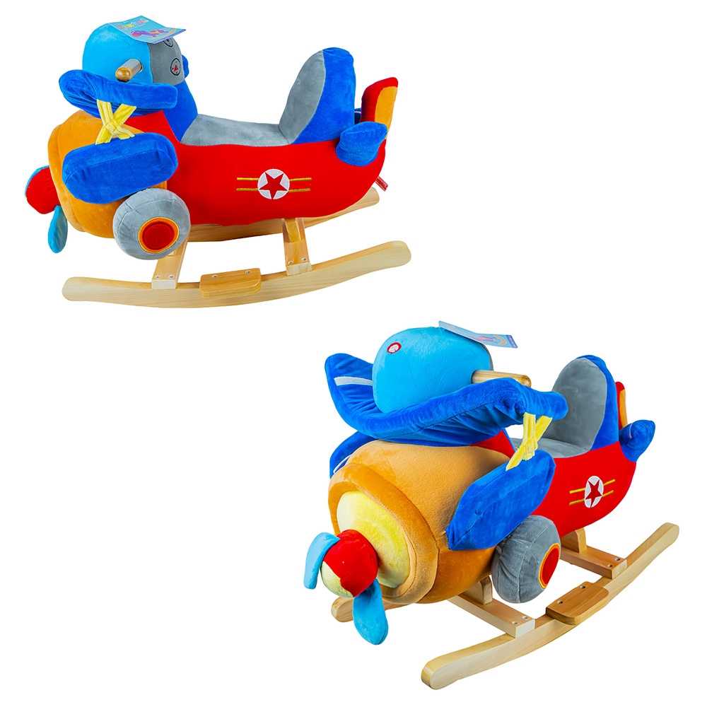 Balansoar pentru bebelusi, Avion, lemn + plus, 60x34x45 cm - imagine 4