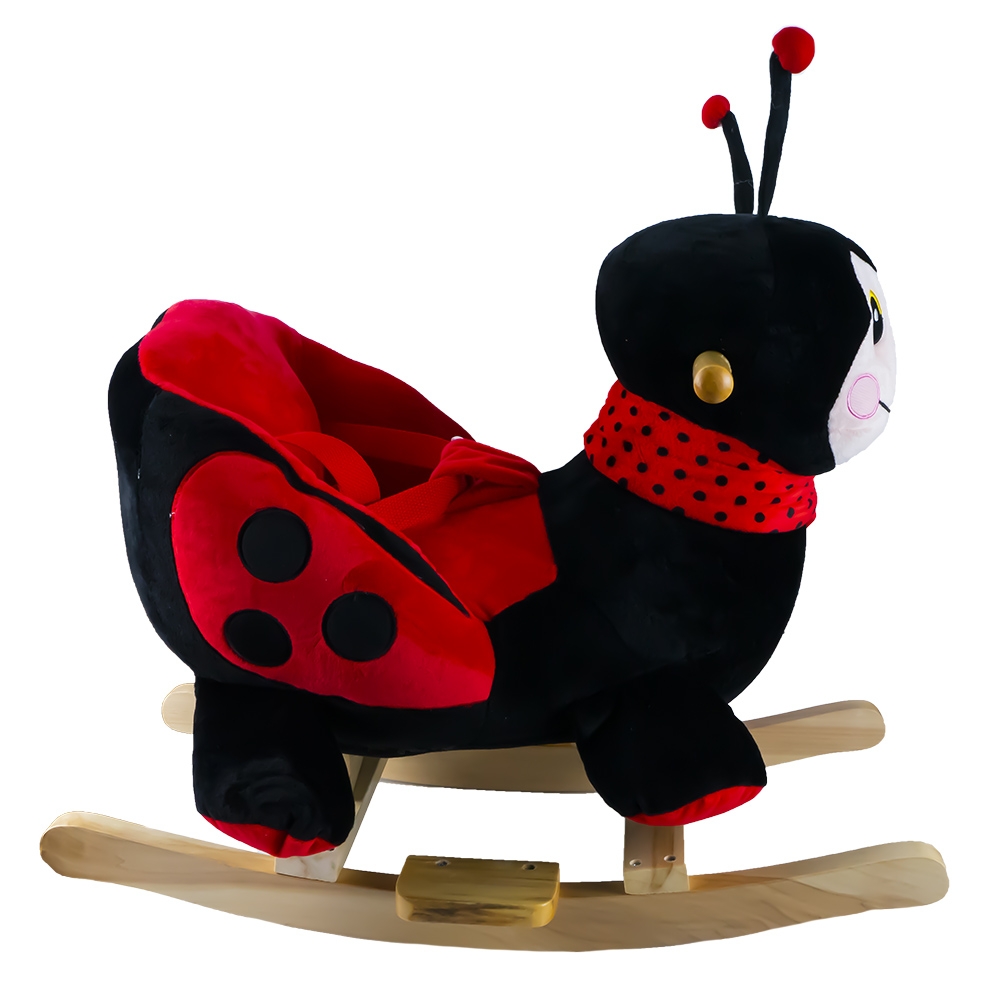 Balansoar pentru bebelusi, Buburuza, lemn + plus, 60x34x45 cm - imagine 2