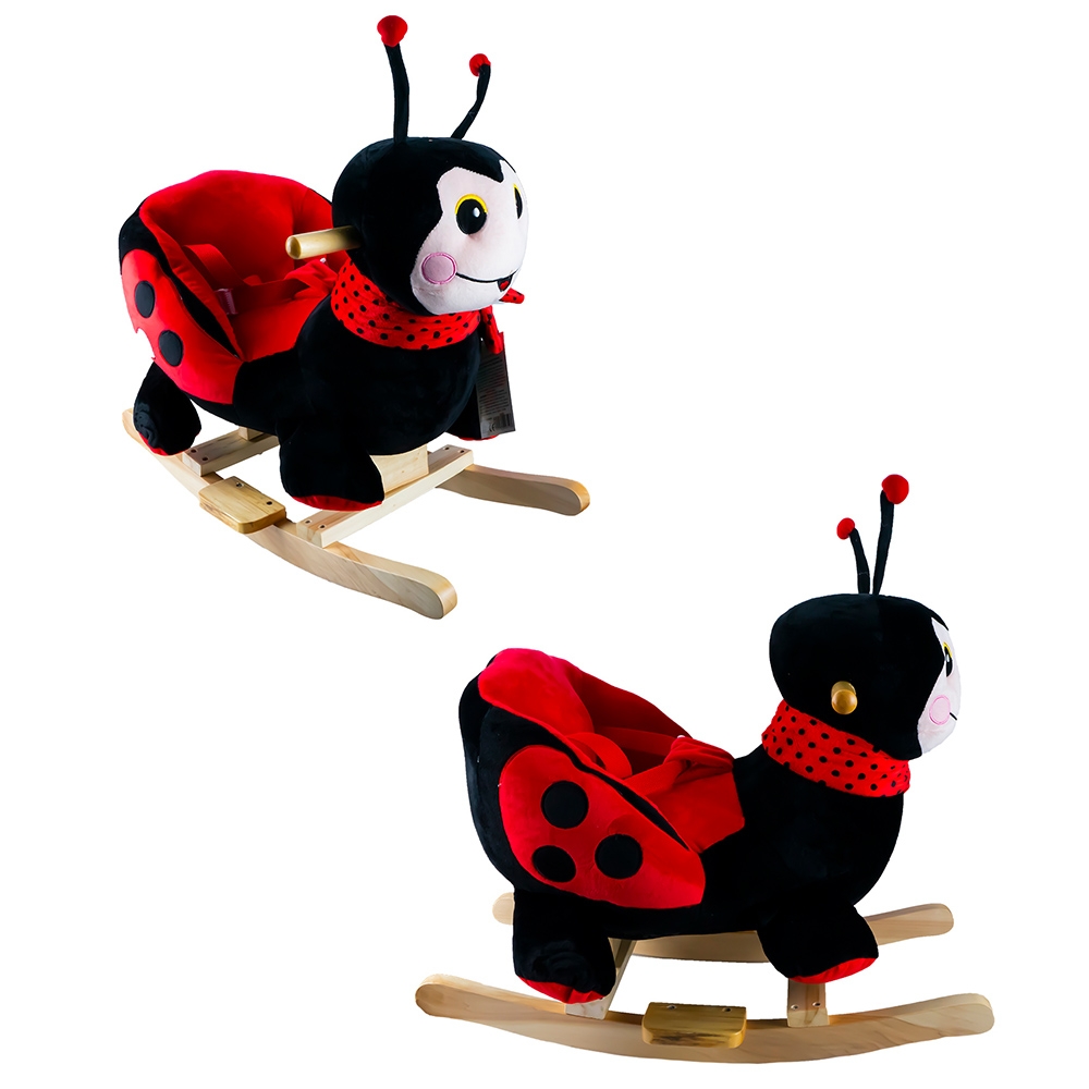 Balansoar pentru bebelusi, Buburuza, lemn + plus, 60x34x45 cm - imagine 3