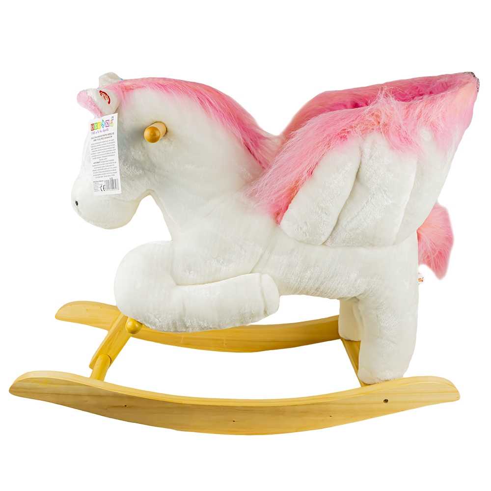 Balansoar pentru bebelusi, Calut, lemn + plus, roz, 60x34x45 cm - imagine 2