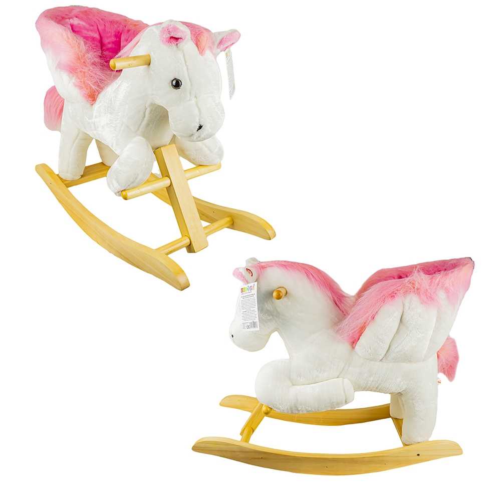 Balansoar pentru bebelusi, Calut, lemn + plus, roz, 60x34x45 cm - imagine 4