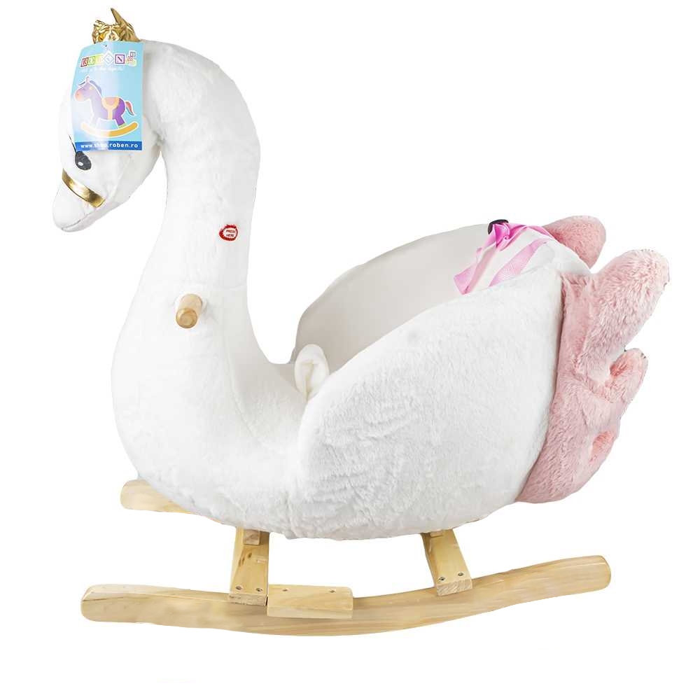 Balansoar pentru bebelusi, Lebada, lemn + plus, 66cm - imagine 2