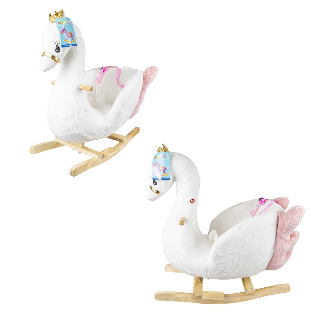 Balansoar pentru bebelusi, Lebada, lemn + plus, 66cm - imagine 3