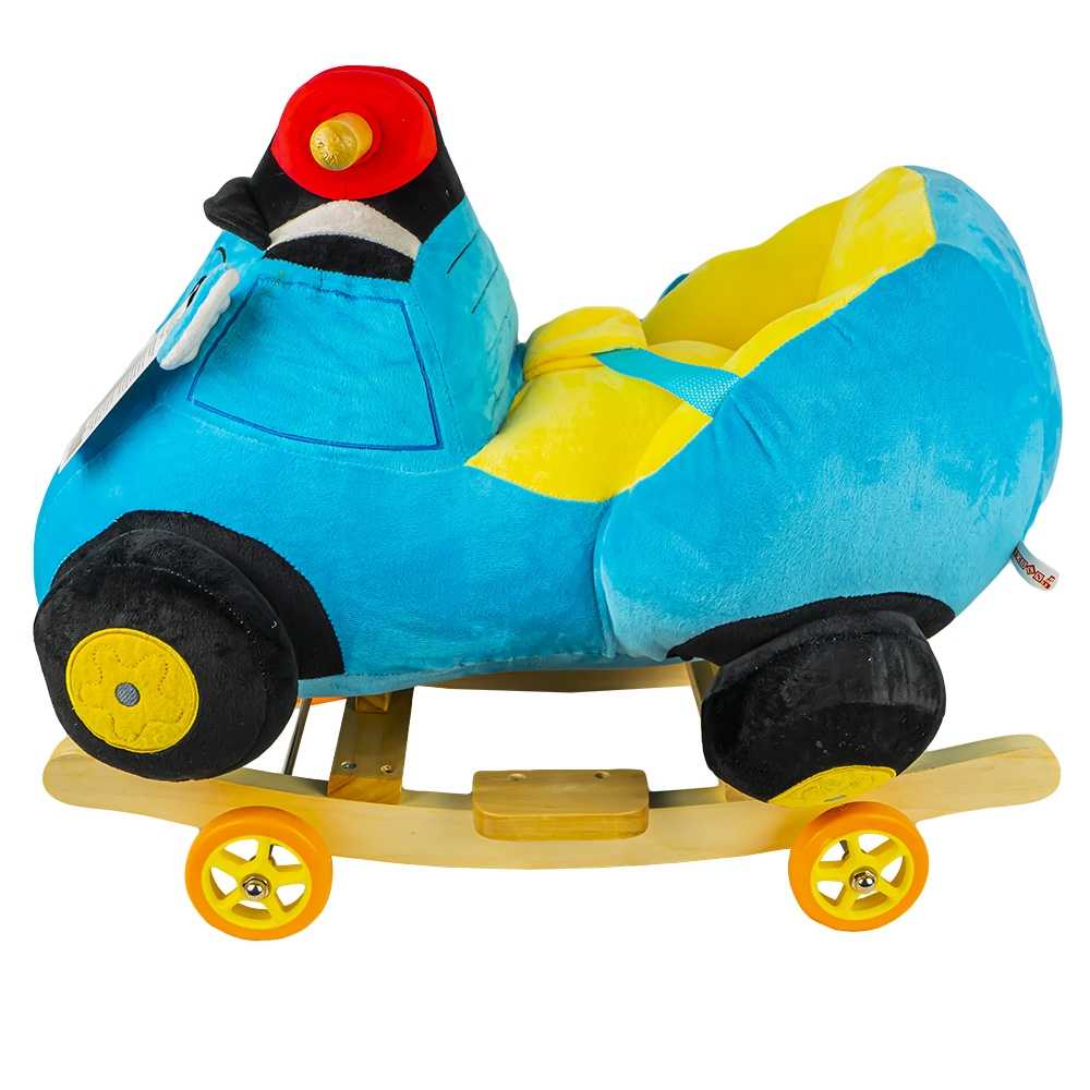 Balansoar pentru bebelusi, Masina politie, lemn + plus, cu rotile, 60x34x46 cm - imagine 2