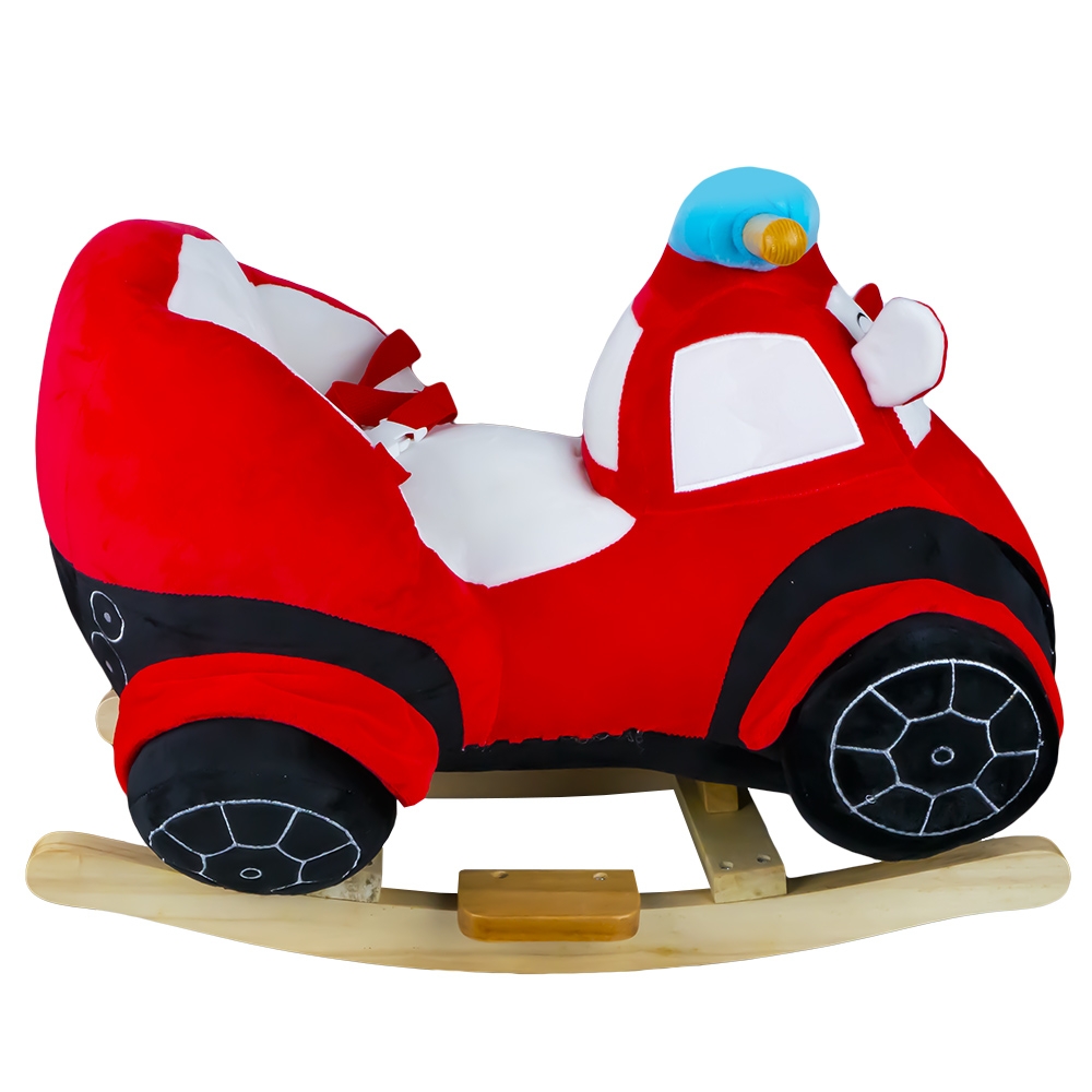 Balansoar pentru bebelusi, Masina pompieri, lemn + plus, 60x34x45 cm - imagine 2