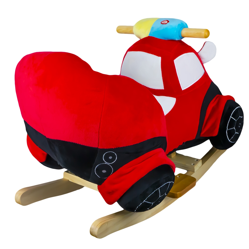 Balansoar pentru bebelusi, Masina pompieri, lemn + plus, 60x34x45 cm - imagine 3