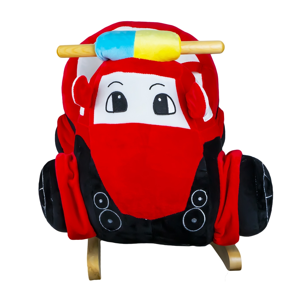 Balansoar pentru bebelusi, Masina pompieri, lemn + plus, 60x34x45 cm - imagine 4