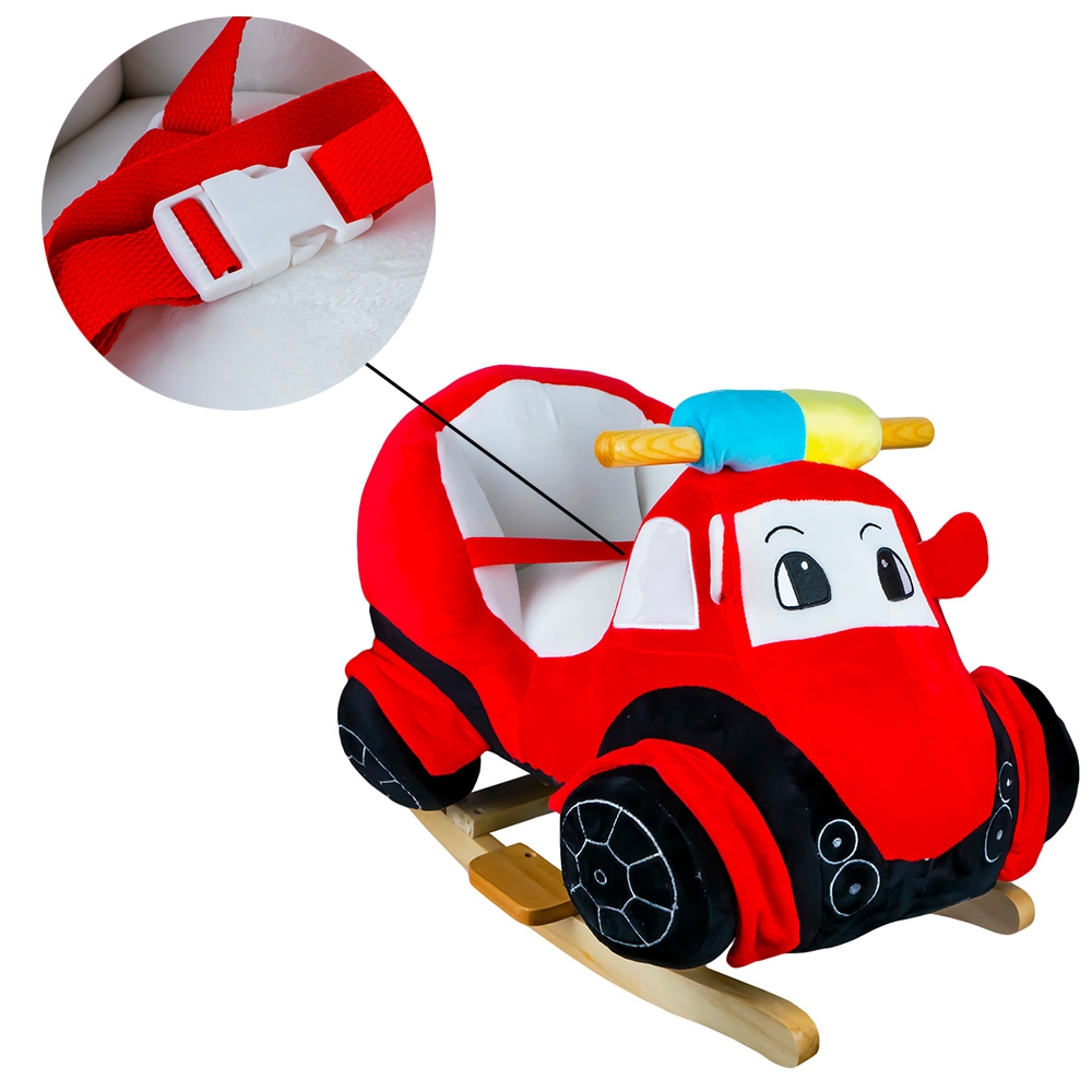 Balansoar pentru bebelusi, Masina pompieri, lemn + plus, 60x34x45 cm - imagine 6