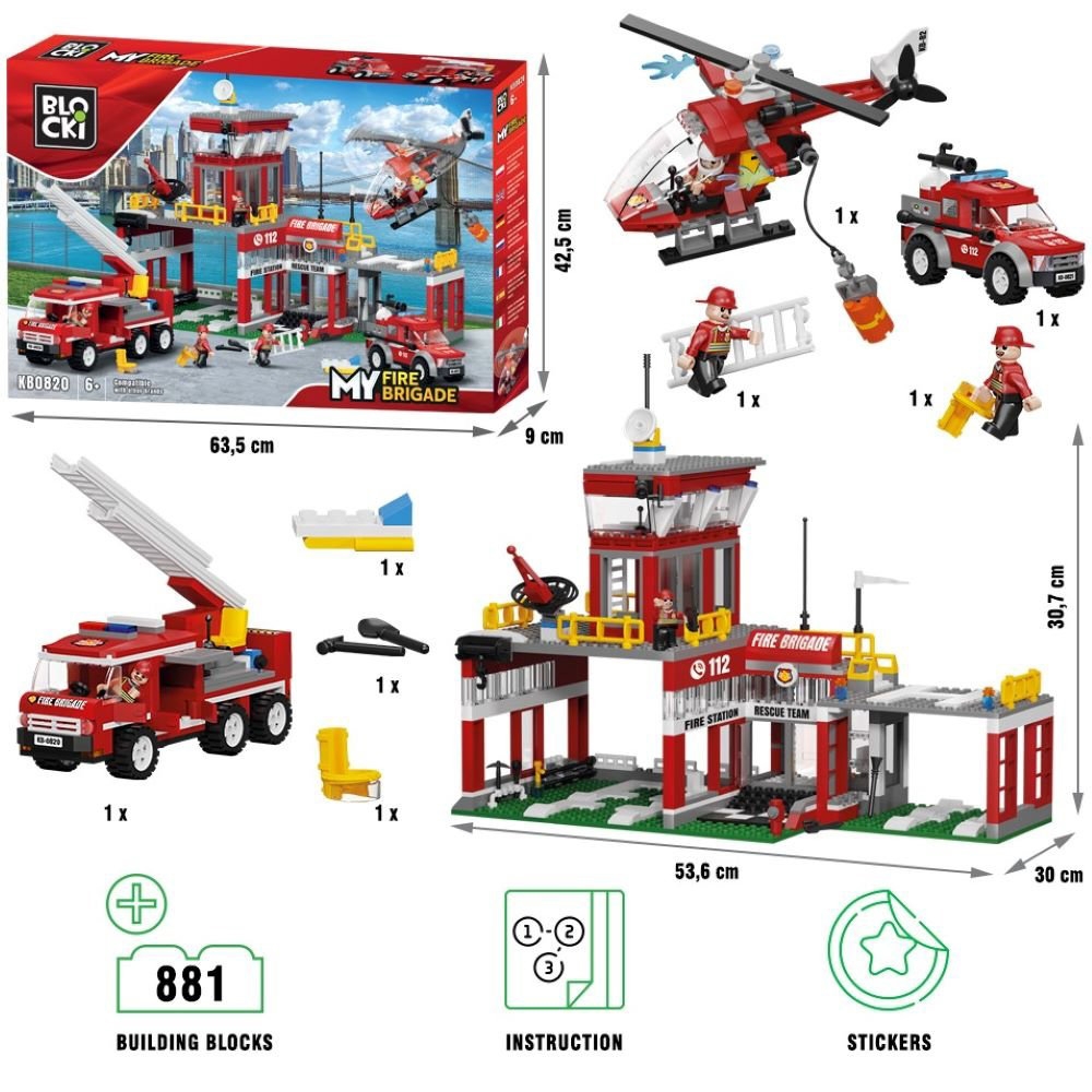 Blocki my fire, Statia de pompieri, 881 piese - imagine 3