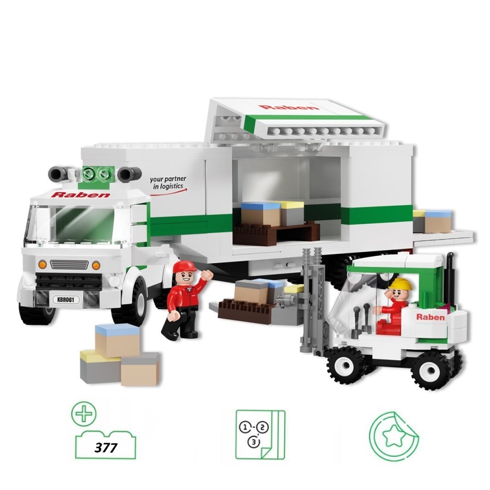Blocki Raben, Camion cu remorca, 377 piese - imagine 5