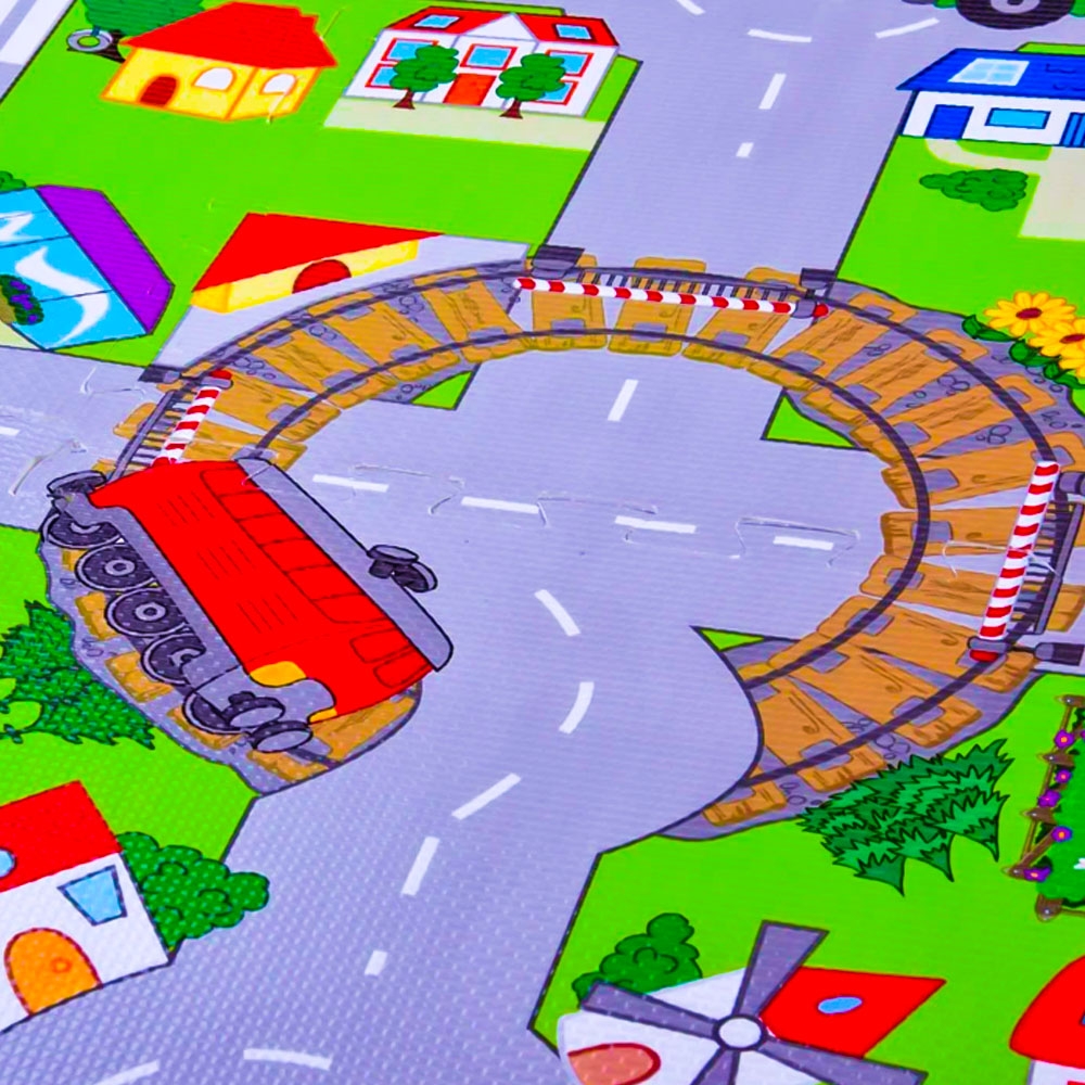 Covoras buretat, Circulatie/Litere, 120x120 cm - imagine 3