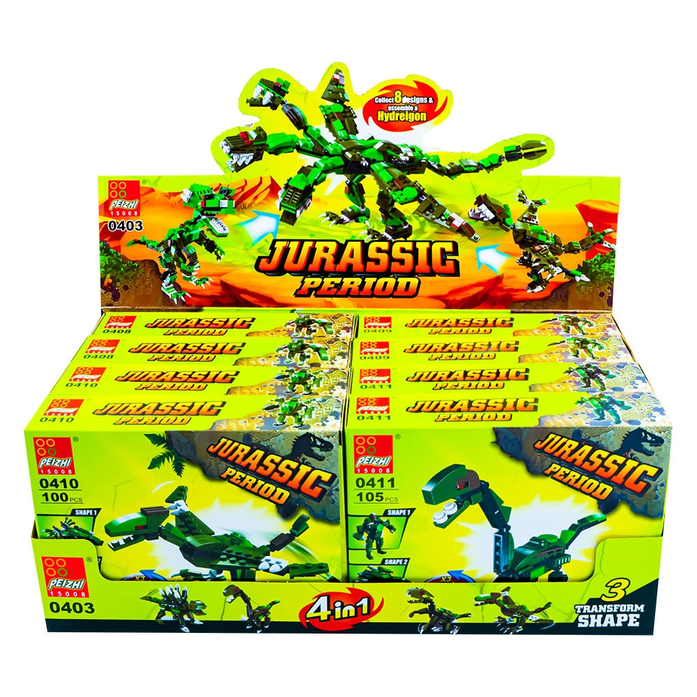 Cuburi constructii, Dinozaur, 8 seturi/cutie - imagine 3