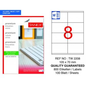 Etichete 105x70mm, 8/A4, 100/top - TANEX
