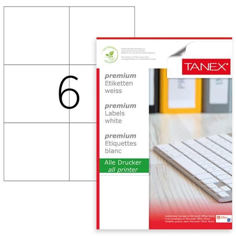 Etichete 105x99mm, 6/A4, 100/top - TANEX