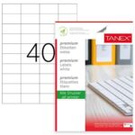 Etichete 52,5x29.7mm, 40/A4, 100/top, colturi rotunde - TANEX