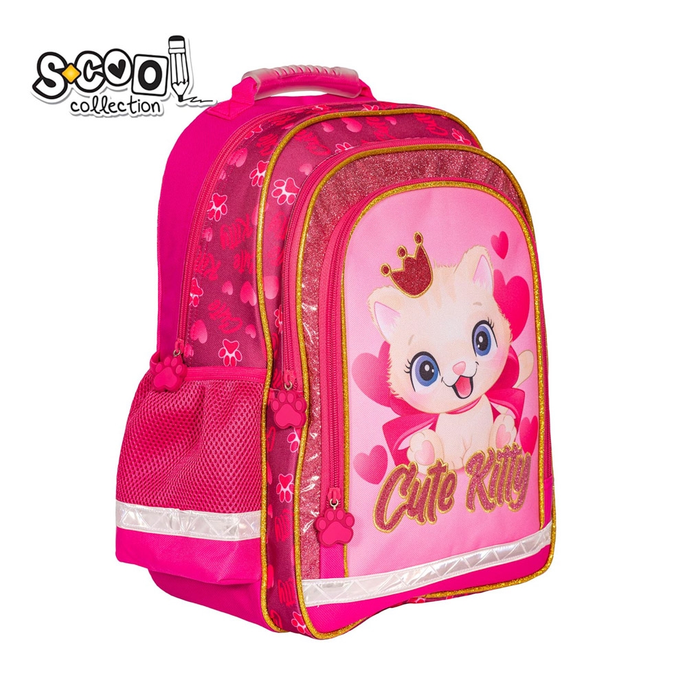 Ghiozdan ergonomic CUTE KITTY, 40.5x29x13.5 cm - S-COOL - imagine 2