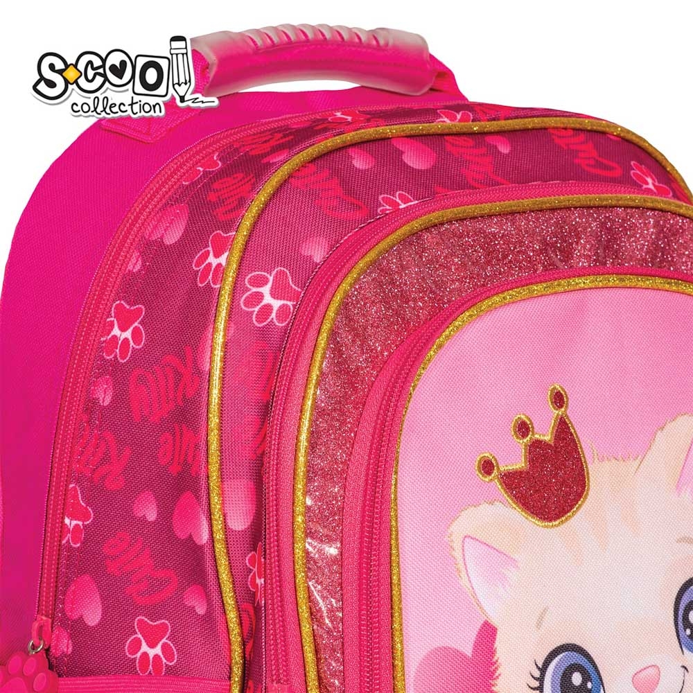 Ghiozdan ergonomic CUTE KITTY, 40.5x29x13.5 cm - S-COOL - imagine 10