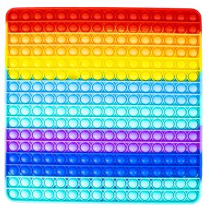 Jucarie senzoriala, antistres, curcubeu, XXL, 29x29x1.5 cm - Patrat