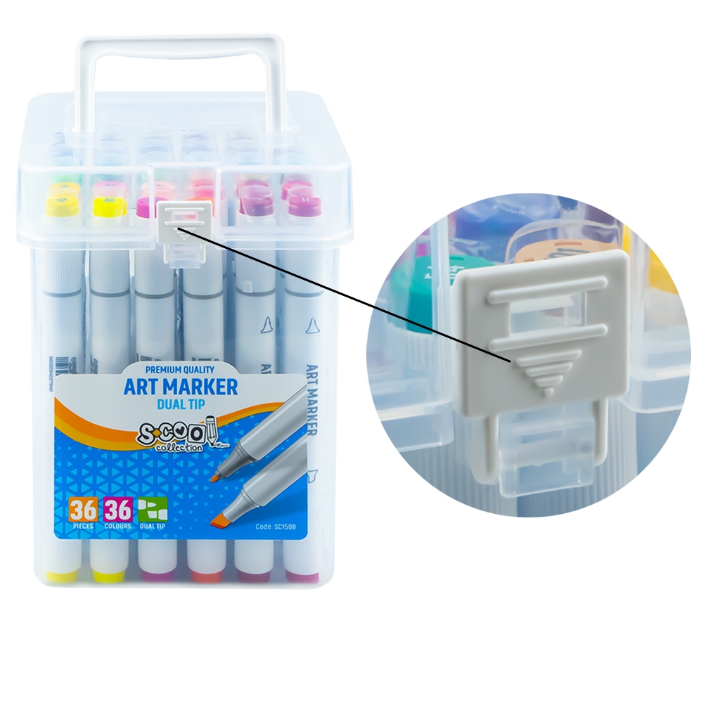 Markere cu 2 capete, 6mm-3mm, 36 cul/set - S-COOL - imagine 8