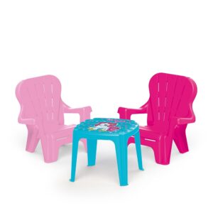 Masuta cu 2 scaunele, roz - Unicorn - Dolu