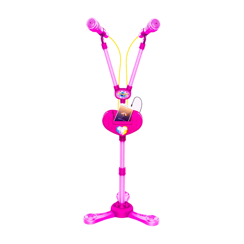 Microfon dublu cu baterii si suport, pentru fete - imagine 2
