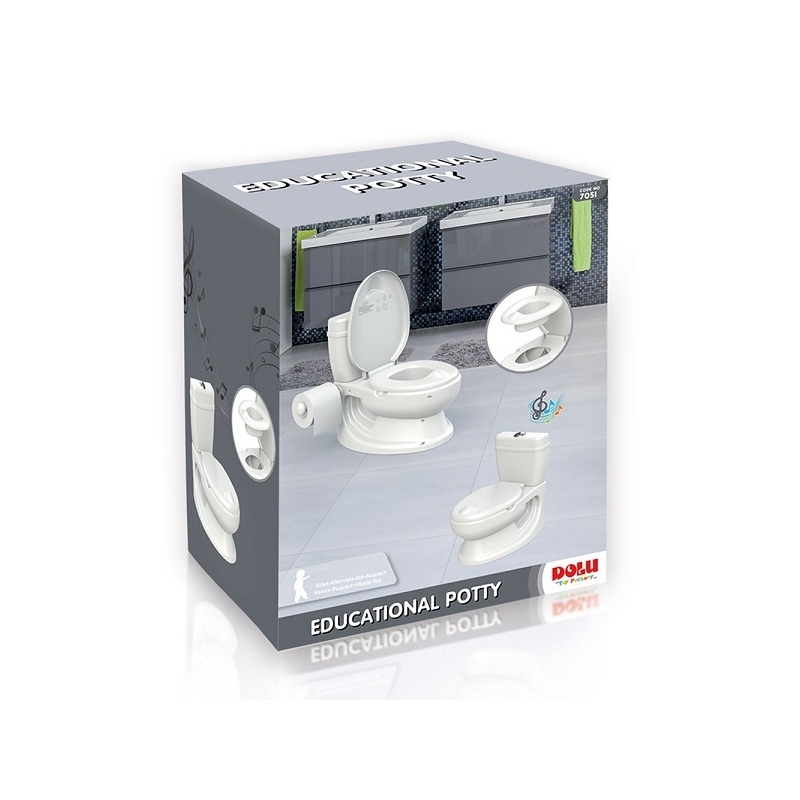 Olita tip WC, cu sunet, alb, 28x39x38cm - Dolu - imagine 4