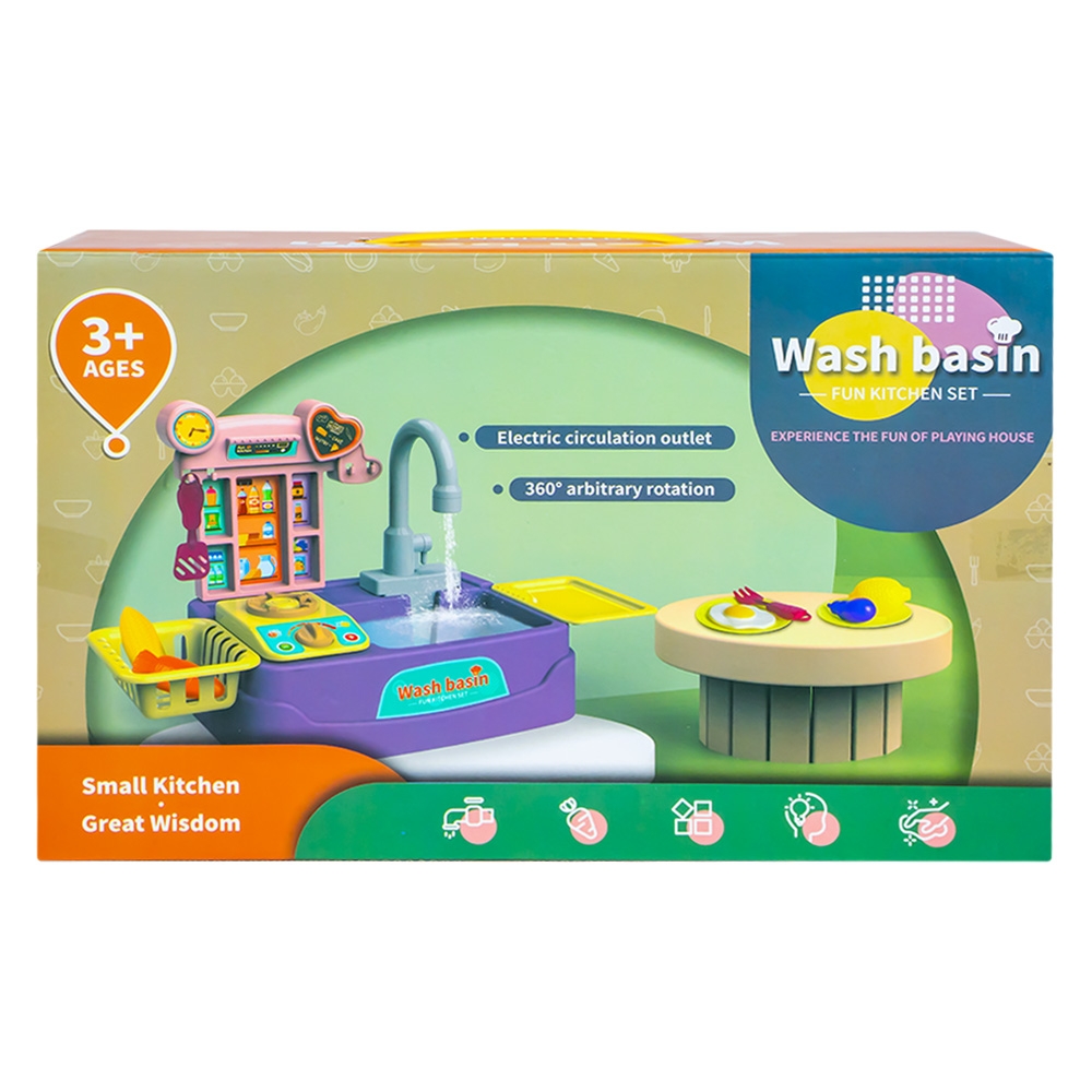 Play set bucatarie, 17 piese, cu baterii, 46x22x27 cm - imagine 3