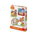 Puzzle 3 in 1, Animalele si puii lor - DINO TOYS