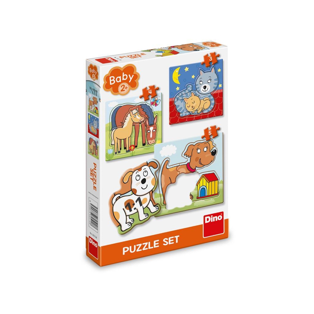 Puzzle 3 in 1, Animalele si puii lor - DINO TOYS - imagine 3