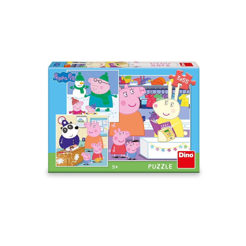 Puzzle Peppa Pig, 3x55 piese - DINO TOYS - imagine 2