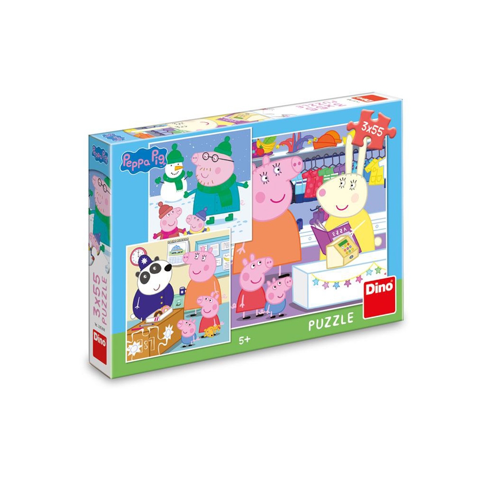Puzzle Peppa Pig, 3x55 piese - DINO TOYS - imagine 3