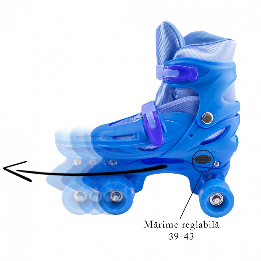 Set patine cu rotile+casca+cotiere+genunchiere, L (39-43) - imagine 2