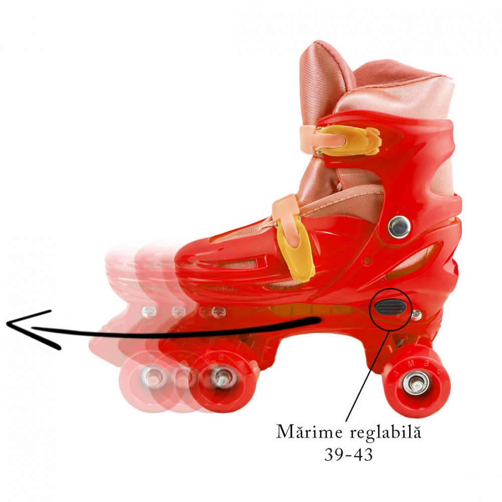 Set patine cu rotile+casca+cotiere+genunchiere, L (39-43) - imagine 3