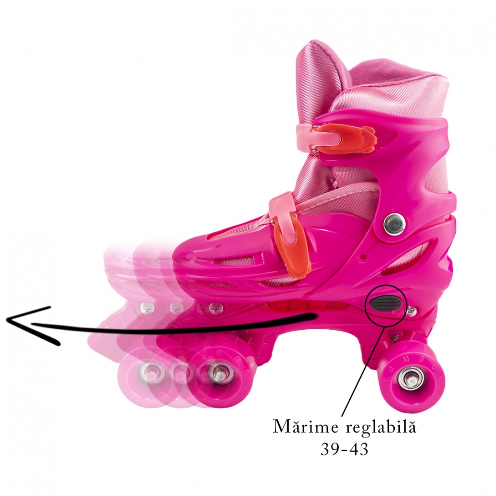 Set patine cu rotile+casca+cotiere+genunchiere, L (39-43) - imagine 4