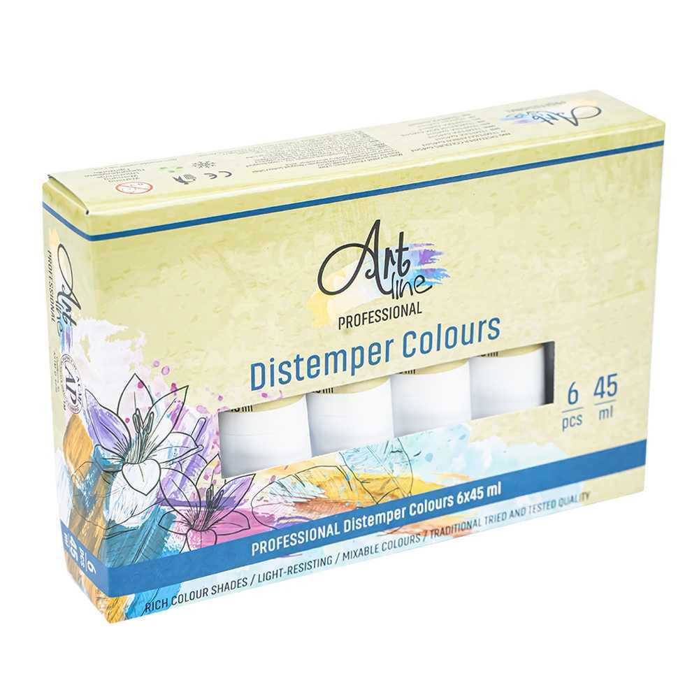 Tempera Art, ALB TITAN, 45ml, 6 buc/set - ARTLINE - imagine 2