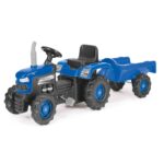 Tractor cu pedale si remorca, Albastru, 53x143x45 cm - Dolu