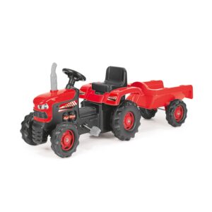 Tractor cu pedale si remorca, Rosu, 53x143x45 cm - Dolu