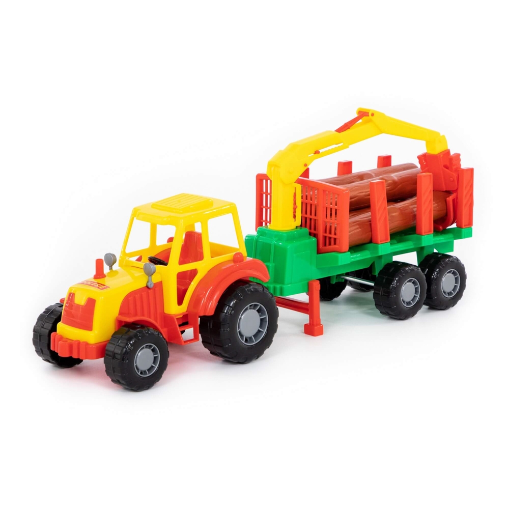 Tractor cu remorca lemne, 46,6x13,4x20 cm, Polesie - imagine 2