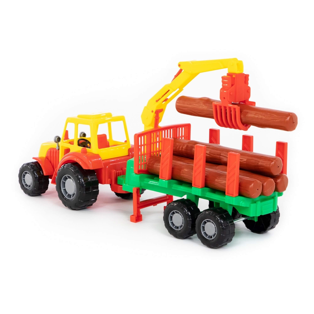 Tractor cu remorca lemne, 46,6x13,4x20 cm, Polesie - imagine 3