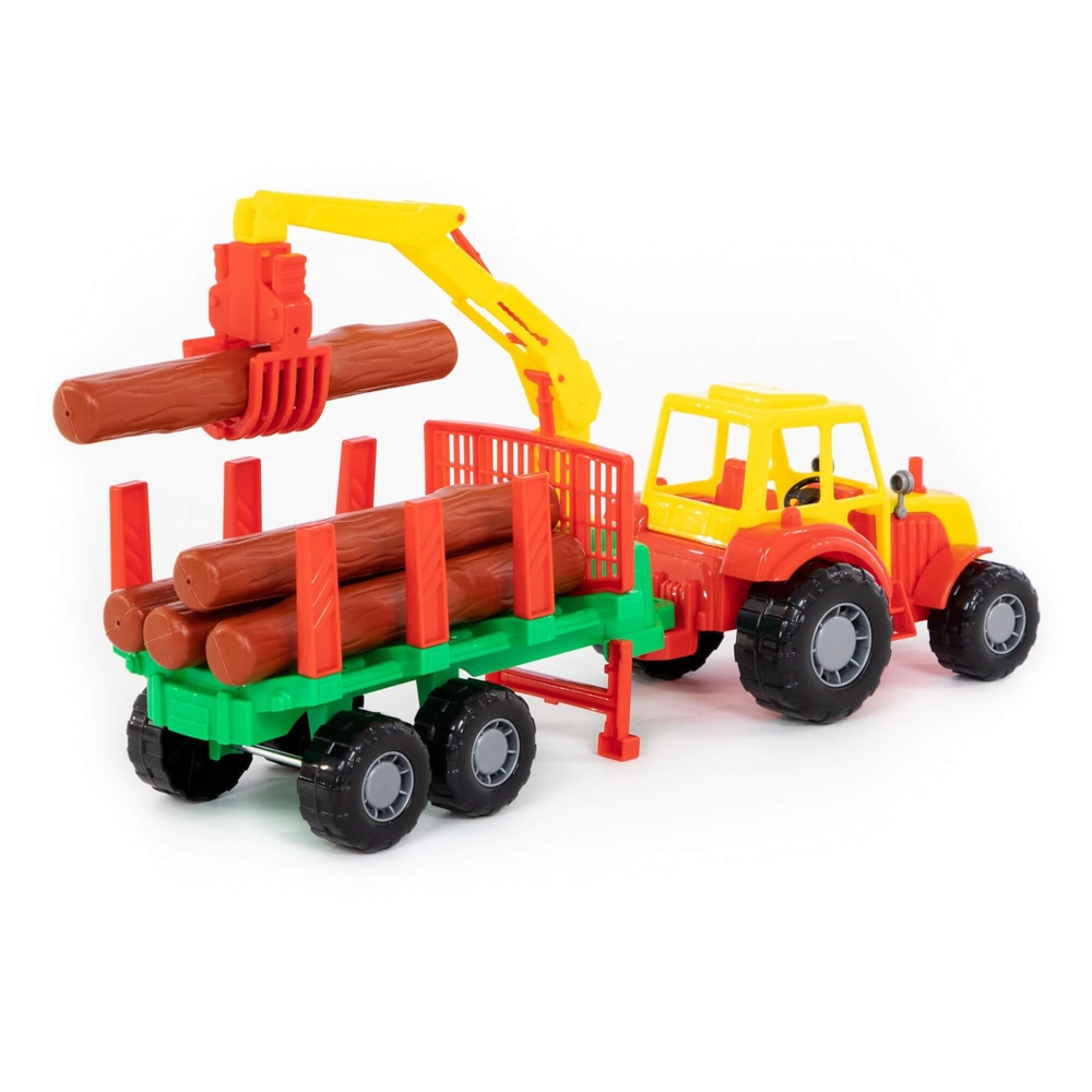 Tractor cu remorca lemne, 46,6x13,4x20 cm, Polesie - imagine 4