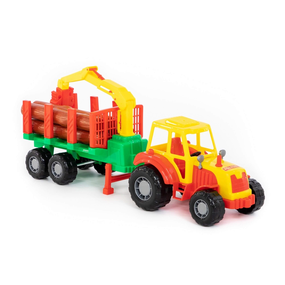 Tractor cu remorca lemne, 46,6x13,4x20 cm, Polesie - imagine 5