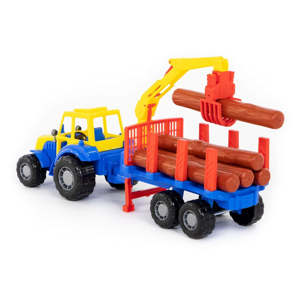 Tractor cu remorca lemne, 46,6x13,4x20 cm, Polesie - imagine 8
