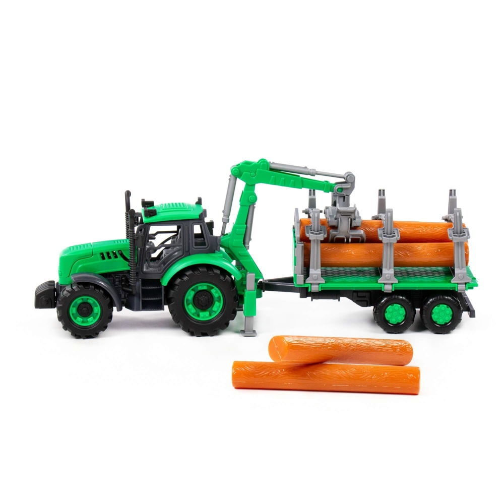 Tractor cu remorca lemne - Progresso, 40x11.5x17 cm, Polesie - imagine 3