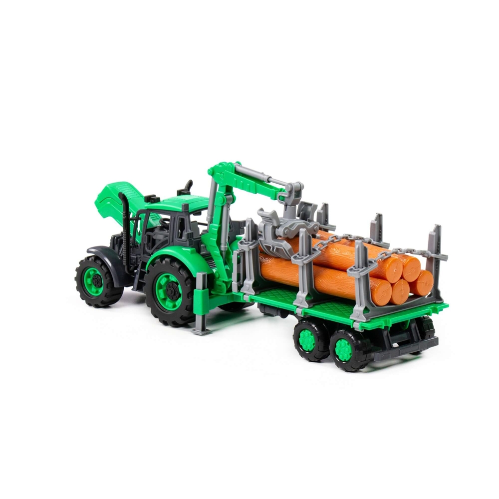 Tractor cu remorca lemne - Progresso, 40x11.5x17 cm, Polesie - imagine 4