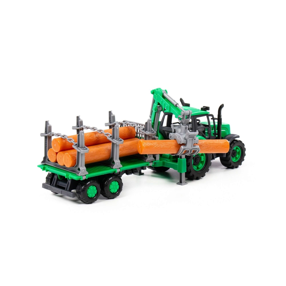 Tractor cu remorca lemne - Progresso, 40x11.5x17 cm, Polesie - imagine 5