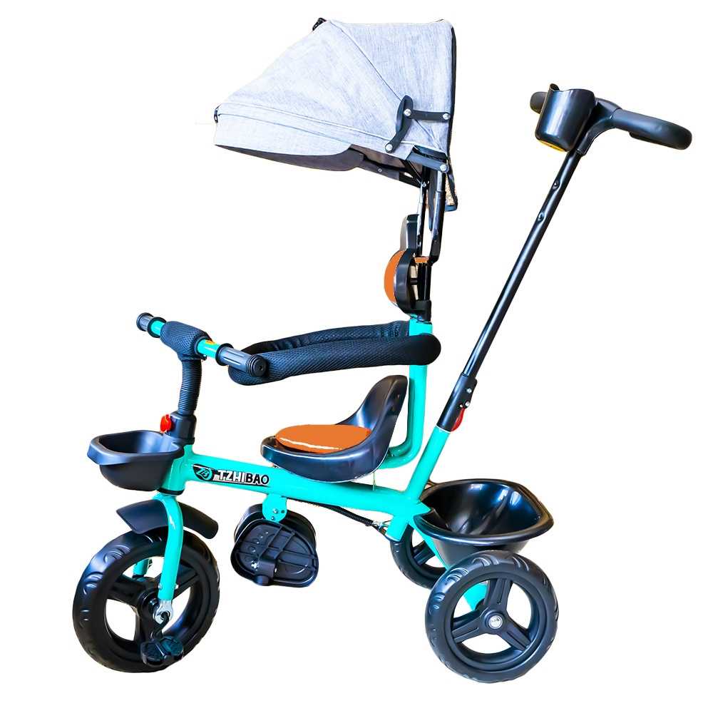 Tricicleta cu pedale, maner si parasolar - imagine 3
