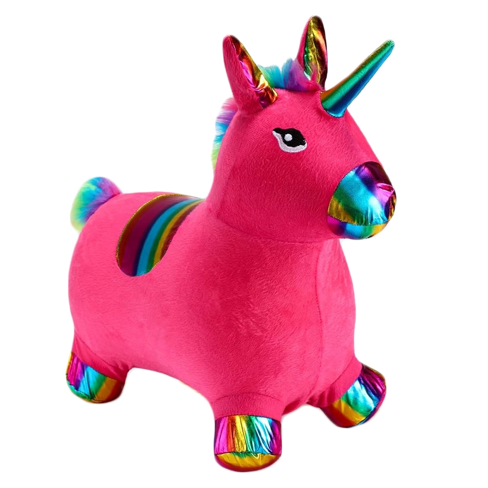 Unicorn din cauciuc, gonflabil, plusat, cu lumina si muzica - imagine 2