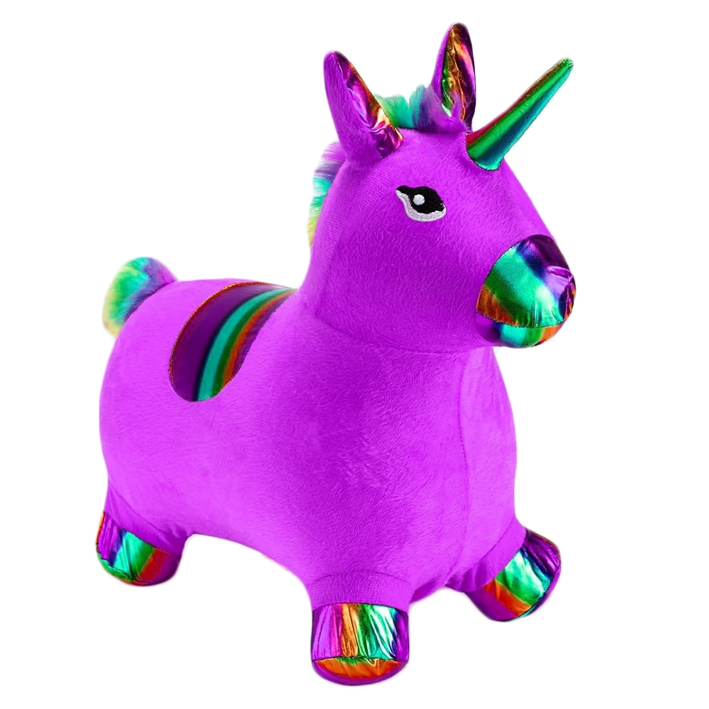 Unicorn din cauciuc, gonflabil, plusat, cu lumina si muzica - imagine 3