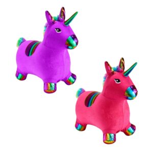 Unicorn din cauciuc, gonflabil, plusat, cu lumina si muzica